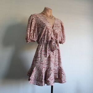 🚨FEW LEFT// Dark Mauve zebra print Dress